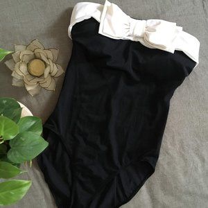 Newport News Black and White Bow Bathing Suit